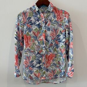 Tropical Leaf Print Woman’s Casual Shirt